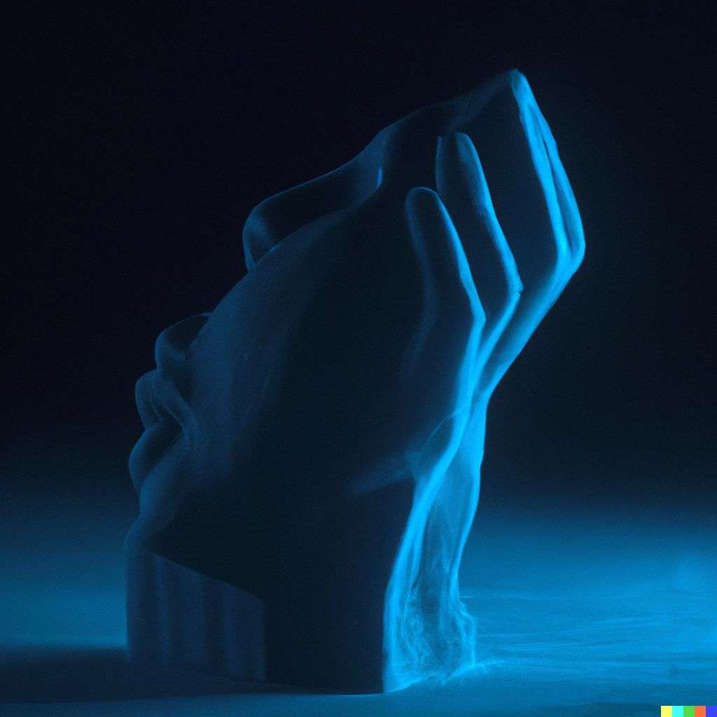 a representation of anxiety, sculpture made from wax, subsurface scattering